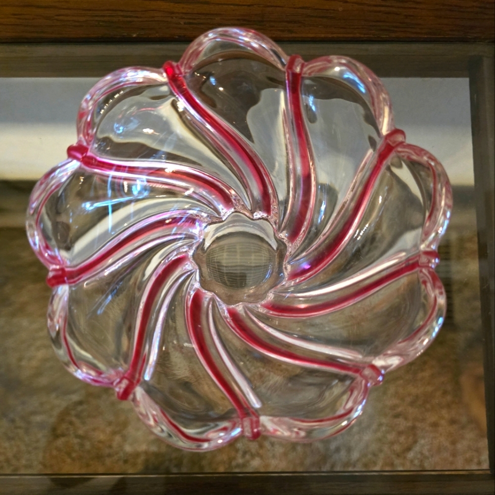 Mikasa peppermint swirl candy dish
